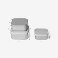 Citron Stainless Steel Stackable Lunchbox Spaceship 3pcs