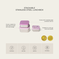 Citron Stainless Steel Stackable Lunchbox Spaceship 3pcs