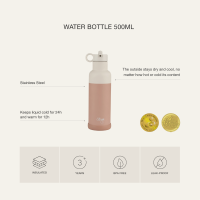 Citron Insulated Water Bottle Pink 500ml