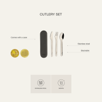Citron Cutlery Set Spaceship with Silicon Case Dusty Blue