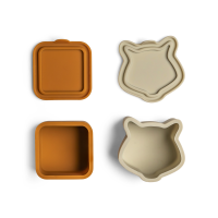 Citron Silikon Lunchbox Organizers 4er Set Caramel Green