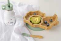 Citron Bamboo Plate Dino mit Saugnapf