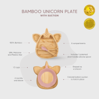 Citron Bamboo Plate Unicorn mit Saugnapf