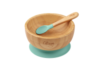 Citron Bamboo Bowl + Cuillère Green avec Ventouse