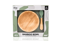 Citron Bamboo Bowl + Löffel Green mit Saugnapf