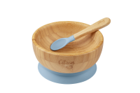 Citron Bamboo Bowl + Cuillère Blue avec Ventouse