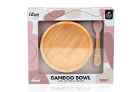 Citron Bamboo Bowl + Löffel Pink mit Saugnapf