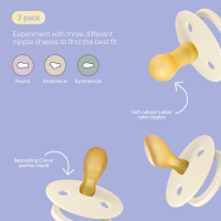 BIBS Nuggi Try-it Colour Nuggis Ivory_0-6M_3er Pack