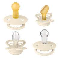 BIBS Nuggi Try-it Collection Nuggis Ivory_ 0-6M_4er Pack