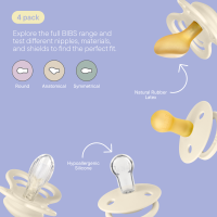 BIBS Nuggi Try-it Collection Nuggis Ivory_ 0-6M_4er Pack