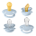 BIBS Nuggi Try-it Collection Baby Blue_ 0-6M_4er Pack