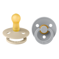 BIBS Pacifier Colour 2 PACK Latex_Round_0-6m_Vanilla_Cloud