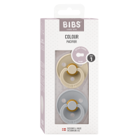 BIBS Nuggi Colour 2 PACK Latex_Round_0-6m_Vanilla_Cloud