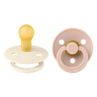BIBS Nuggi Colour 2 PACK Latex_Round_6-12m_Ivory_Blush