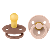 BIBS Nuggi Colour 2 PACK Latex_Round_6-12m_Woodchuck_Blush