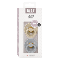 BIBS Nuggi Colour 2 PACK Latex_Round_6-12m_Vanilla_Cloud