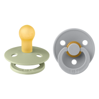 BIBS Nuggi Colour 2 PACK Latex_Round_6-12m_Sage_Cloud