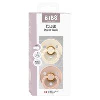 BIBS Nuggi Colour 2 PACK Latex_Round_18m+_Ivory_Blush