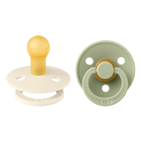 BIBS Nuggi Colour 2 PACK Latex_Round_18m+_Ivory_Sage