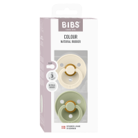 BIBS Nuggi Colour 2 PACK Latex_Round_18m+_Ivory_Sage