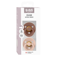 BIBS Nuggi Colour 2 PACK Latex_Round_18m+_Woodchuck_Blush