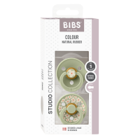 BIBS Studio Nuggi Colour 2 PACK Latex_Round_0-6m_Jasmine Sage Mix