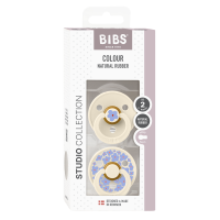 BIBS Studio Pacifier Colour 2 PACK Latex_Round_6-12m_Jasmine Ivory Mix