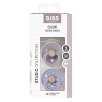 BIBS Studio Nuggi Colour 2 PACK Latex_Round_6-12m_Jasmine Fossil Grey Mix