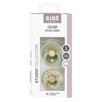 BIBS Studio Nuggi Colour 2 PACK Latex_Round_6-12m_Jasmine Sage Mix