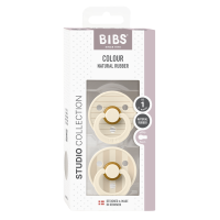 BIBS Sucette Studio Colour 2 PACK Latex_Round_0-6m_Pin Ivory Vanilla Mix