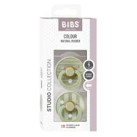 BIBS Studio Nuggi Colour 2 PACK Latex_Round_0-6m_Pin Sage Mix