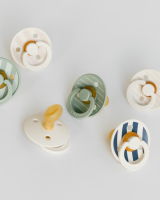 BIBS Studio Pacifier Colour 2 PACK Latex_Round_6-12m_Pin Sage Mix