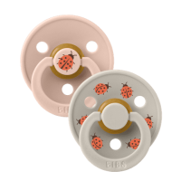 BIBS Studio Colour Ladybug 2 PACK Latex_Round_0-6m_Blush Mix