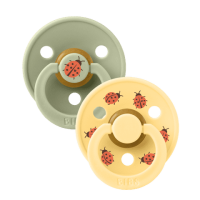 BIBS Studio Colour Ladybug 2 PACK Latex_Round_6-12m_Sage Mix