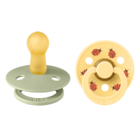 BIBS Studio Colour Ladybug 2 PACK Latex_Round_6-12m_Sage Mix