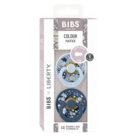 BIBS Colour x Liberty 2 PACK Latex_Chamomile Lawn_Round_0-6m_Baby Blue Mix