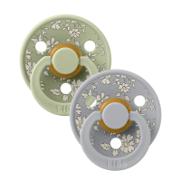 BIBS Colour x Liberty 2 PACK Latex_Capel_Round_0-6m_Sage Mix