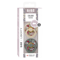 BIBS Colour x Liberty 2 PACK Latex_Chamomile Lawn_Round_6-12m_Pine Mix