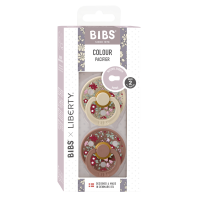 BIBS Colour x Liberty 2 PACK Latex_Chamomile Lawn_Round_6-12m_Woodchuck Mix