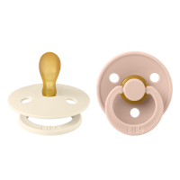 BIBS Nuggi Colour 2 PACK Latex_Symmetrical_0-6m_Ivory_Blush