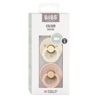 BIBS Pacifier Colour 2 PACK Latex_Symmetrical_0-6m_ Ivory/Blush