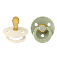 BIBS Nuggi Colour 2 PACK Latex_Symmetrical_0-6m_Ivory_Sage