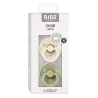 BIBS Pacifier Colour 2 PACK Latex_Symmetrical_0-6m_Ivory_Sage