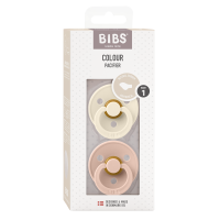 BIBS Nuggi Colour 2 PACK Latex_Anatomical_0-6m_Ivory_Blush