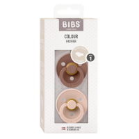 BIBS Pacifier Colour 2 PACK Latex_Anatomical_0-6m_Blush_Woodchuck
