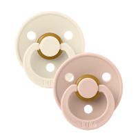 BIBS Nuggi Colour 2 PACK Latex_Anatomical_6-12m_Ivory_Blush