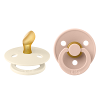 BIBS Nuggi Colour 2 PACK Latex_Anatomical_6-12m_Ivory_Blush