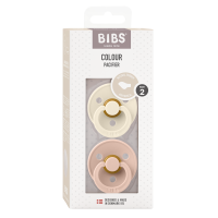 BIBS Nuggi Colour 2 PACK Latex_Anatomical_6-12m_Ivory_Blush
