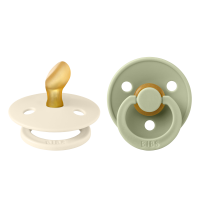 BIBS Nuggi Colour 2 PACK Latex_Anatomical_6-12m_Ivory_Sage