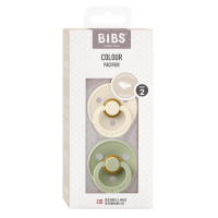 BIBS Nuggi Colour 2 PACK Latex_Anatomical_6-12m_Ivory_Sage